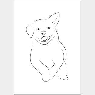 PUPPY DOG Minimalist Hand Drawn Design Posters and Art